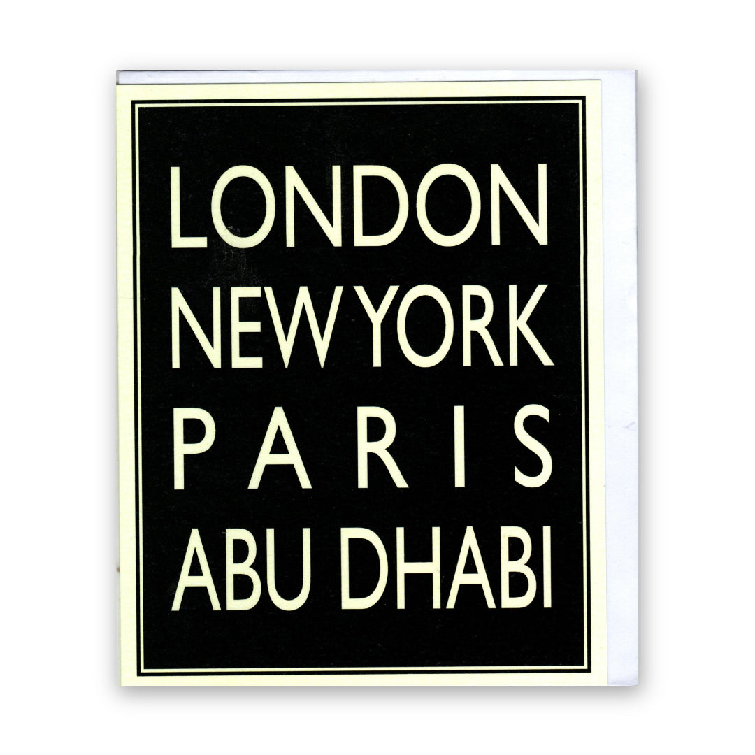 "London New York Paris Abu Dhabi" Greeting - Card