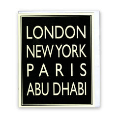 "London New York Paris Abu Dhabi" Greeting - Card