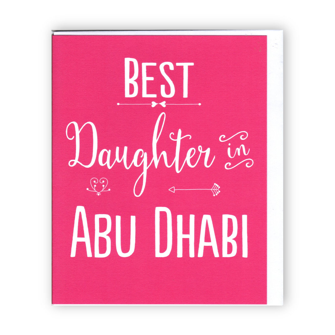 "Best Daughter in Abu Dhabi" Chic Pastel Mint - Card