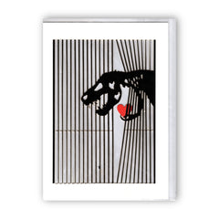"Dino with Heart" Whimsical Dinosaur Valentine's - Card