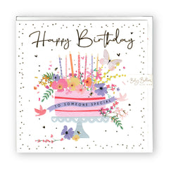 "Happy Birthday Someone Special" Luxury Gold Foil Floral - Card