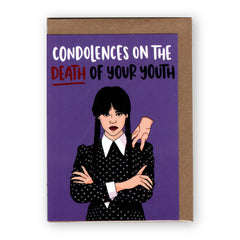 "Condolences to Death of Your Youth" Wednesday x Brittany Paige - Card