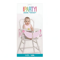 1st Birthday - Ballerina Pink/Gold High Chair Decoration