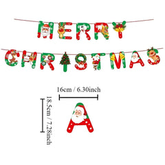 "MERRY CHRISTMAS" Banner, Pulling Paper Cartoon - 9ft