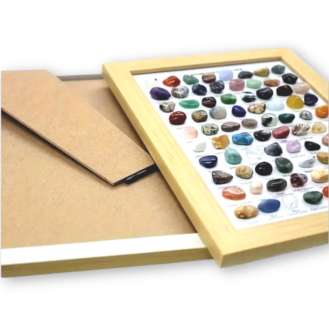80 Pcs Natural Stones In A Photo Frame