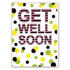 "Get Well Soon" Bold Polka Dot Greeting - Cards (A4)
