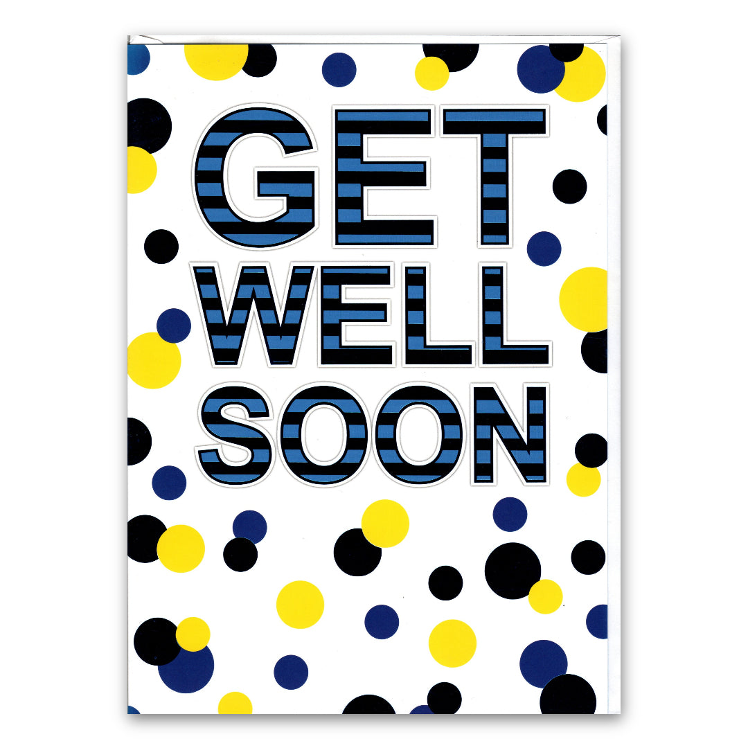 "Get Well Soon" Bold Polka Dot Greeting - Cards (A4)