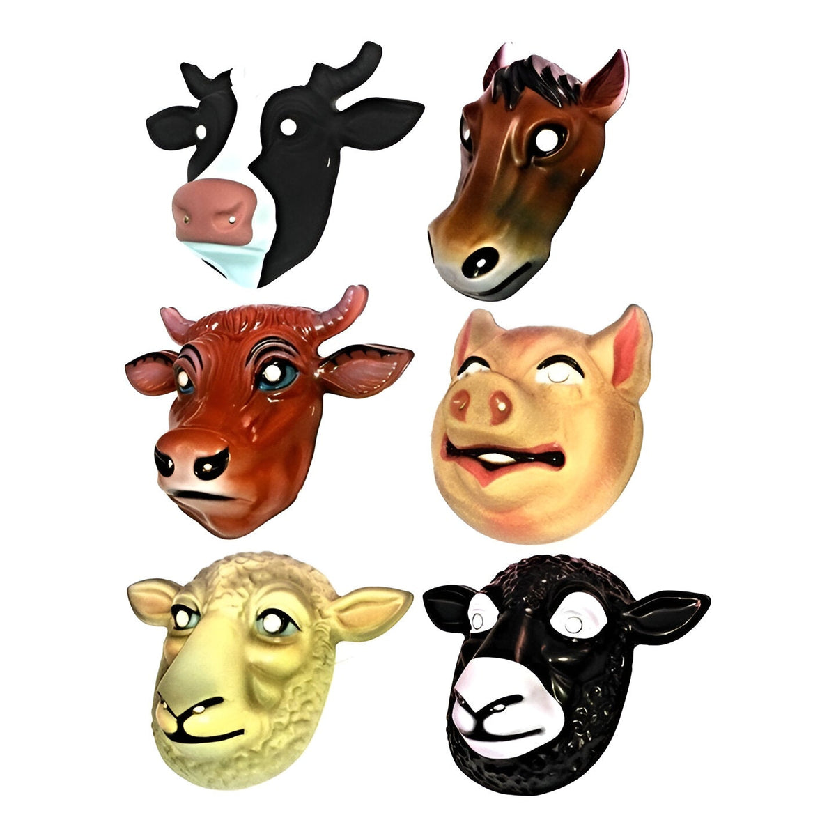 Animal Farmyard Mask - 6 Assorted (Adult)
