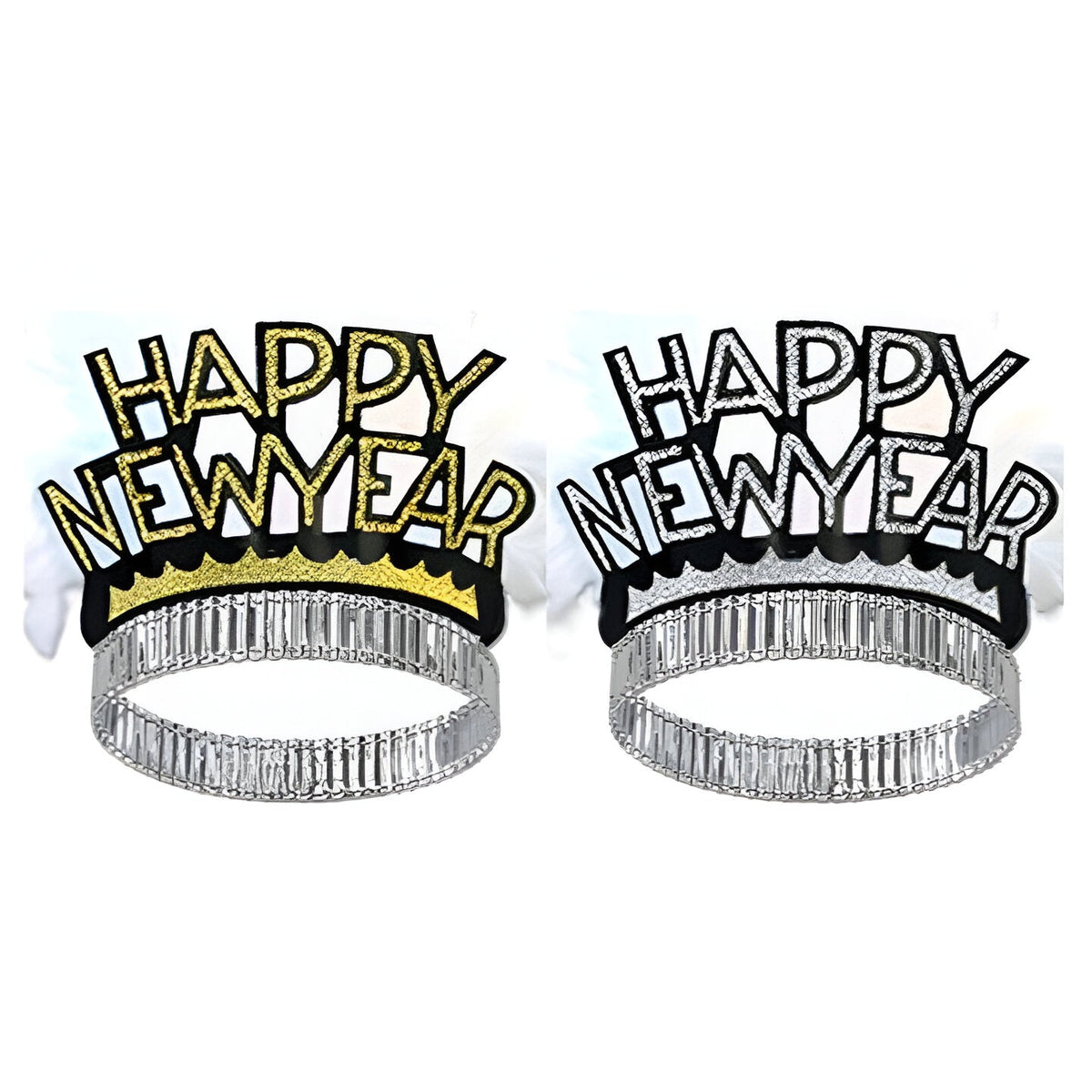 "HAPPY NEW YEAR" Tiaras - Gold/Silver (Pack of 6)