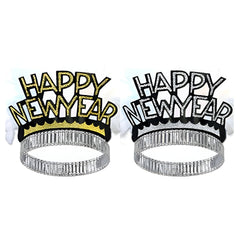 "HAPPY NEW YEAR" Tiaras - Gold/Silver (Pack of 6)
