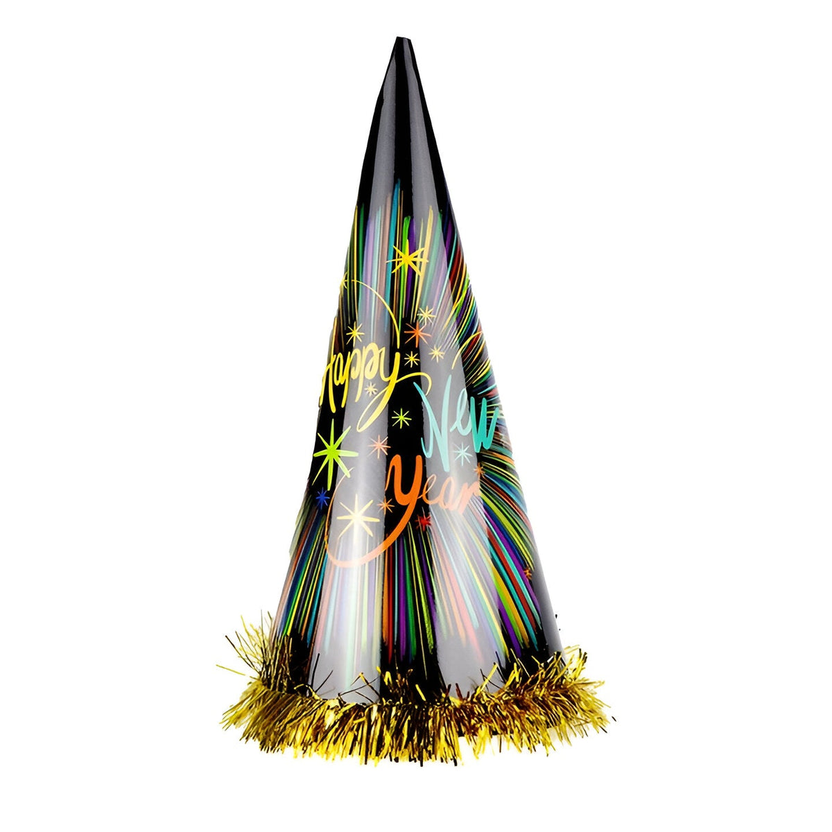 "Happy New Year" Tinsel Cone Hat
