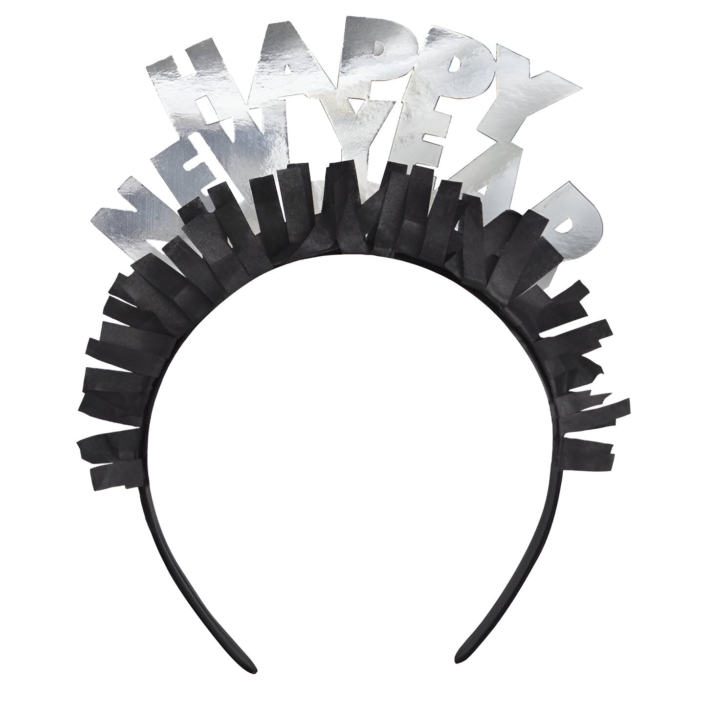 "Happy New Year" Headbands with fringe - Gold & Silver  (Pack of 4)