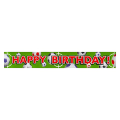 "Happy Birthday" Football Balls Banner - 12ft.