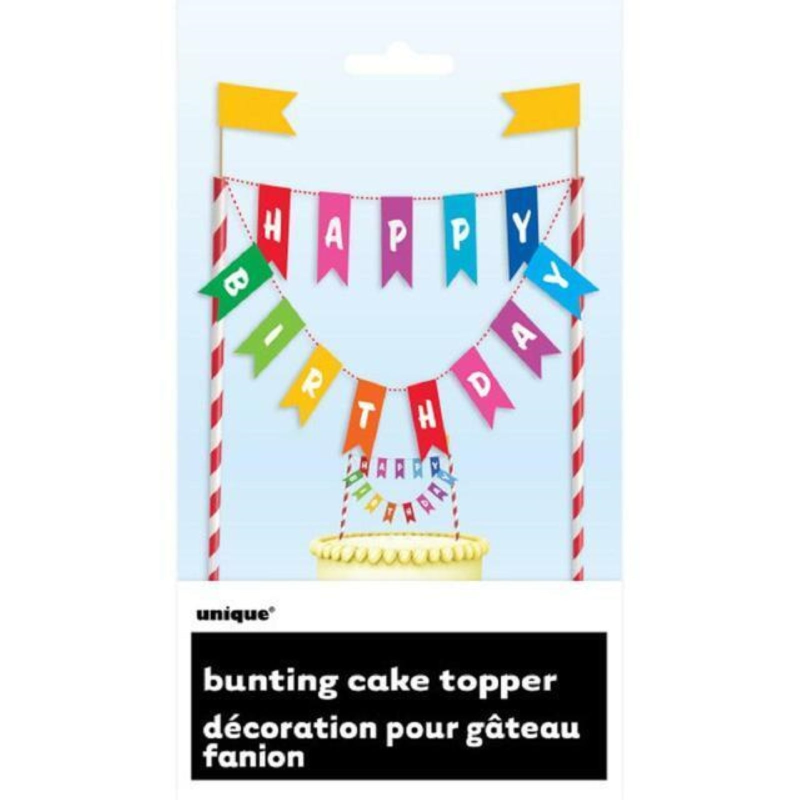 "Happy Birthday" Rainbow Cake Bunting Topper - 6"