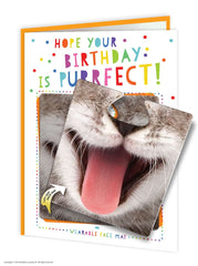 'Hope Your Birthday Is Purrfect' Face Mat Card
