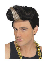 90s Rapper Wig  - Black with Blonde Highlight